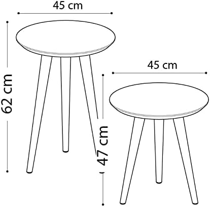 Kit Mesa Apoio e Lateral de Sofá Retrô Classic com 3 Pernas Decoração - Black Ciano