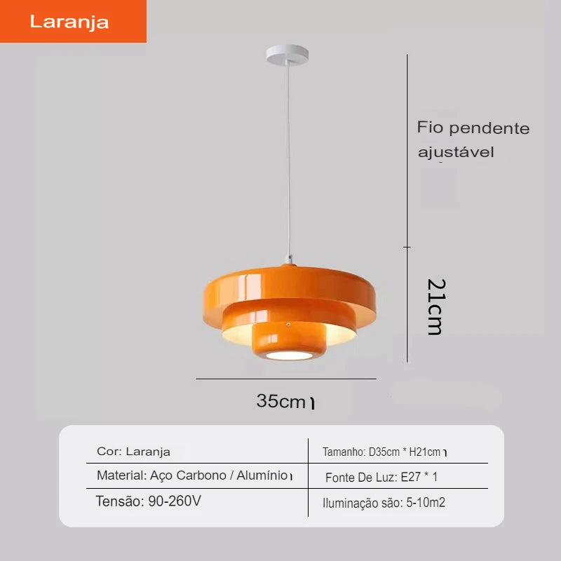 Pendente Luminária Retro em Alumínio Com Lâmpada