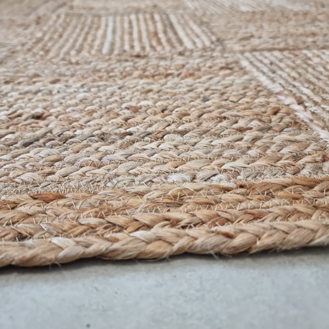 Jute Check Rug -IC-17281 Natural