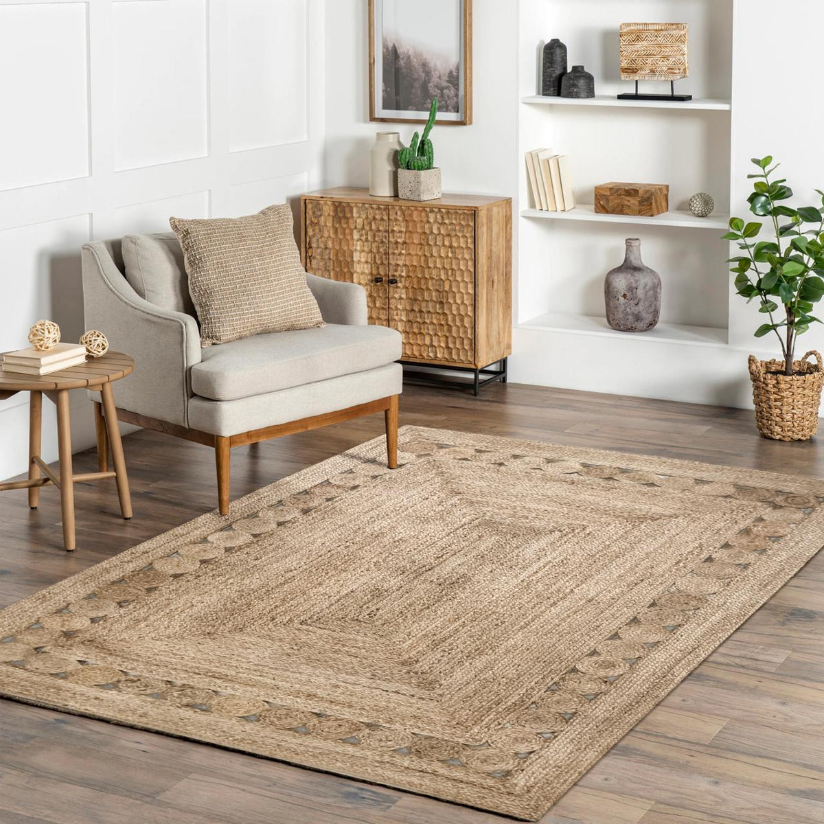 Jute Braided Rug -IC- 17094 Natural