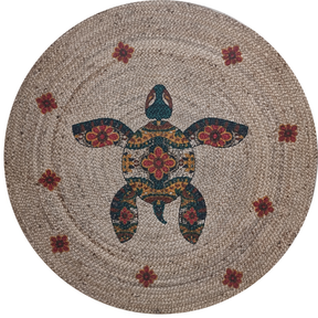 Jute Printed Round  -IC-17987 / Turtle